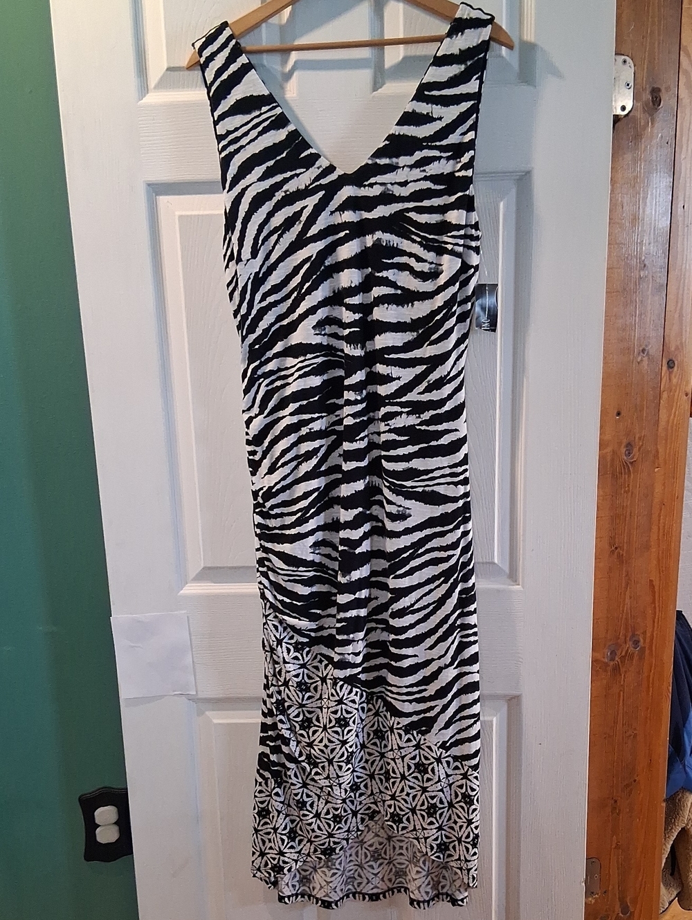 INC International Concepts Black and White Zebra Print Maxi Dress